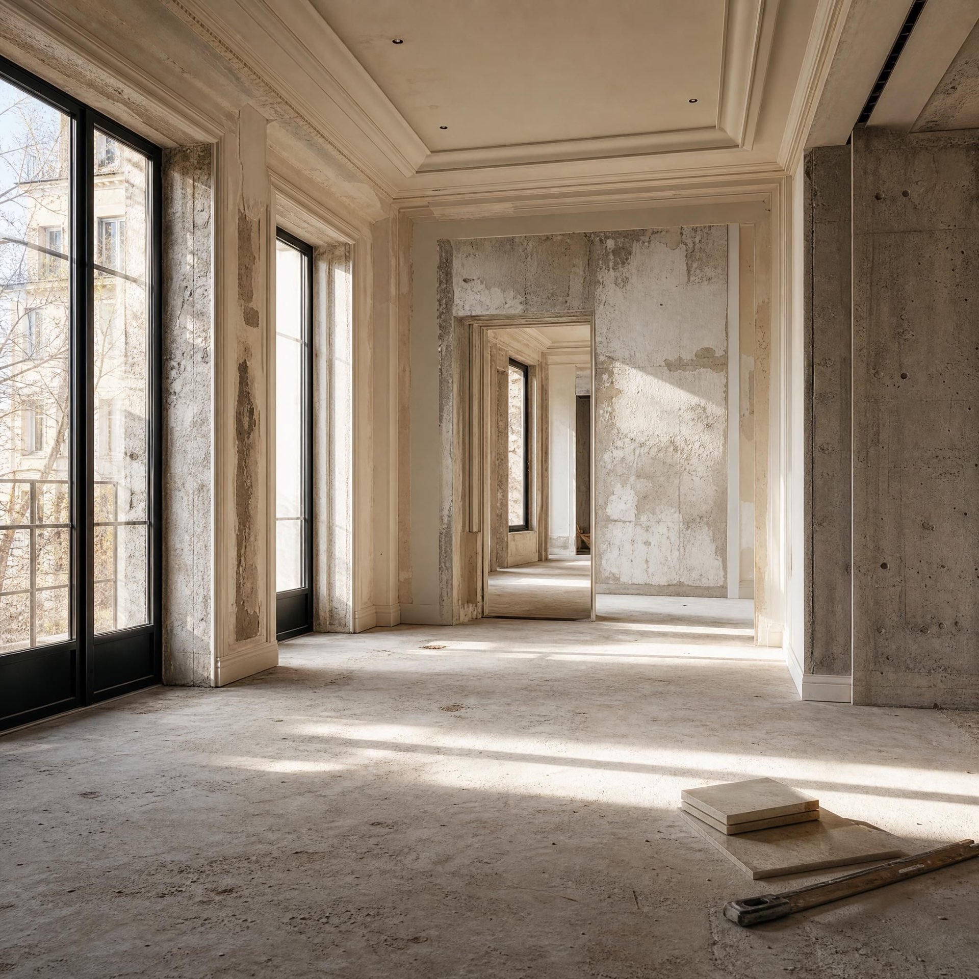 Chantier de rénovation haut de gamme